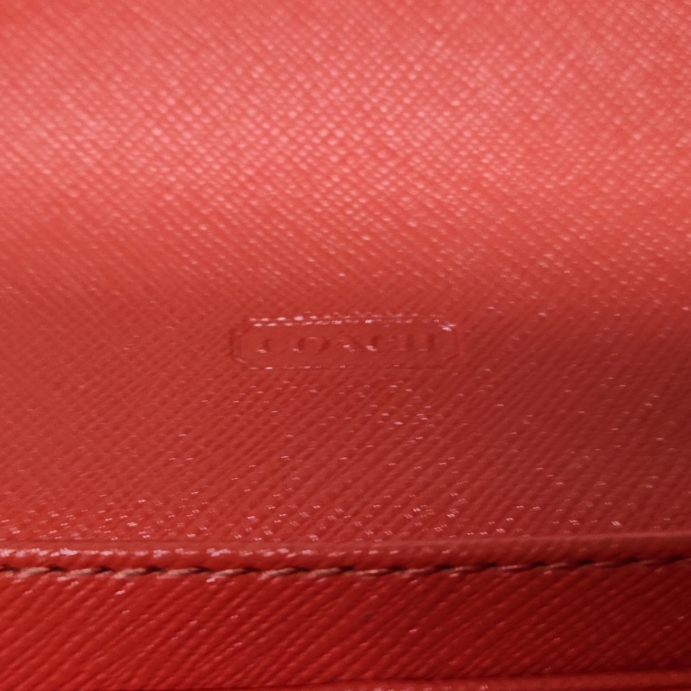 Coach | Coral Red Leather Turnkey Envelope Wallet - Picture 6 of 7